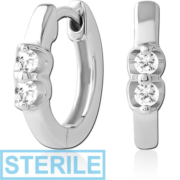 STERILE SURGICAL STEEL JEWELLED HUGGIES PAIR