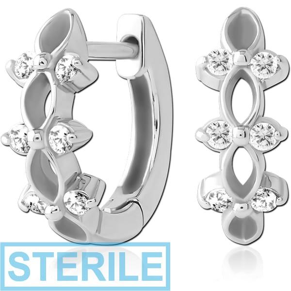 STERILE SURGICAL STEEL JEWELLED HUGGIES PAIR