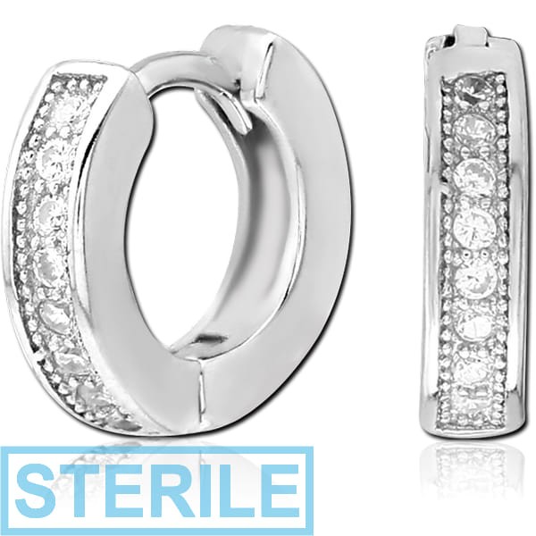 STERILE SURGICAL STEEL JEWELLED HUGGIES PAIR