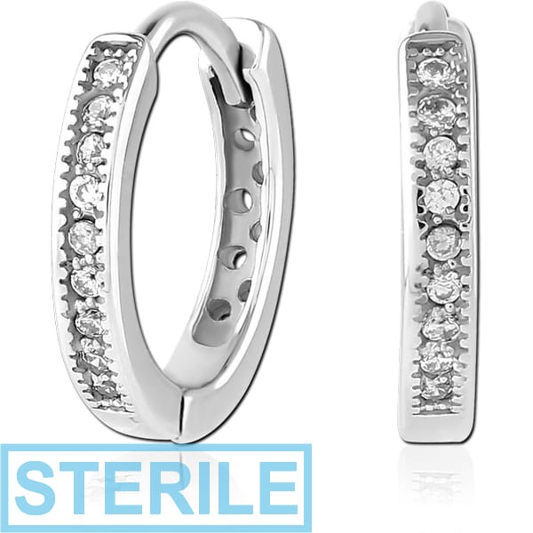 STERILE SURGICAL STEEL JEWELLED HUGGIES PAIR