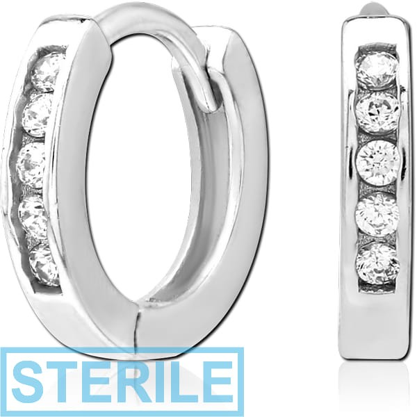 STERILE SURGICAL STEEL JEWELLED HUGGIES PAIR