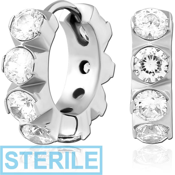 STERILE SURGICAL STEEL JEWELLED HUGGIES PAIR