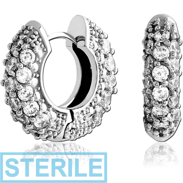 STERILE SURGICAL STEEL JEWELLED HUGGIES PAIR