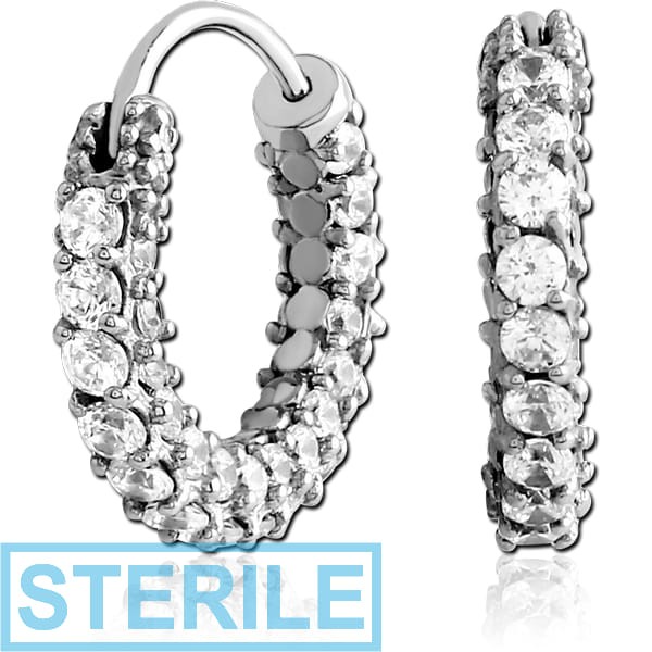 STERILE SURGICAL STEEL JEWELLED HUGGIES PAIR