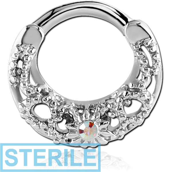 STERILE SURGICAL STEEL JEWELLED HINGED SEPTUM CLICKER
