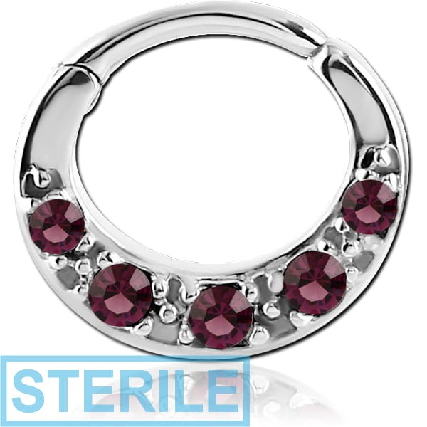 STERILE SURGICAL STEEL ROUND VALUE JEWELLED HINGED SEPTUM CLICKER