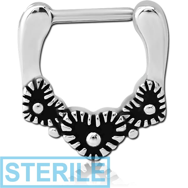 STERILE SURGICAL STEEL HINGED SEPTUM CLICKER - HEART