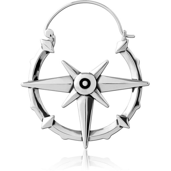 STERILE SURGICAL STEEL HOOP EARRING FOR TUNNEL