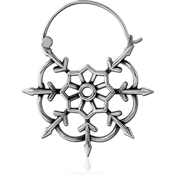 STERILE SURGICAL STEEL HOOP EARRING FOR TUNNEL