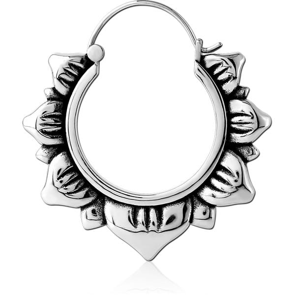 STERILE SURGICAL STEEL HOOP EARRING FOR TUNNEL