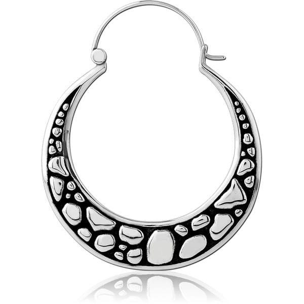 STERILE SURGICAL STEEL HOOP EARRING FOR TUNNEL