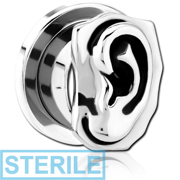 STERILE STAINLESS STEEL THREADED TUNNEL WITH SURGICAL STEEL TOP