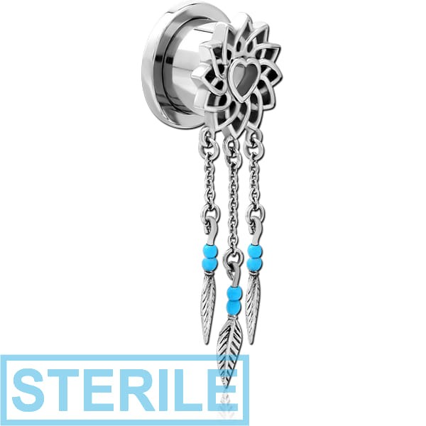 STERILE STAINLESS STEEL THREADED TUNNEL WITH SURGICAL STEEL TOP