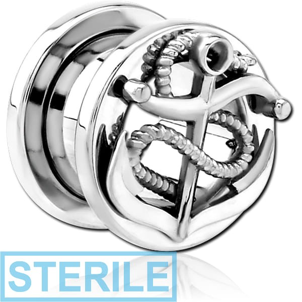 STERILE STAINLESS STEEL THREADED TUNNEL WITH SURGICAL STEEL TOP