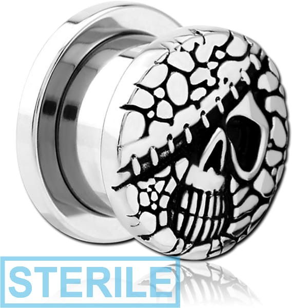 STERILE STAINLESS STEEL THREADED TUNNEL WITH SURGICAL STEEL TOP