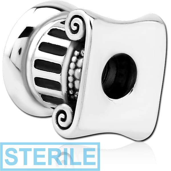 STERILE STAINLESS STEEL THREADED TUNNEL WITH SURGICAL STEEL TOP