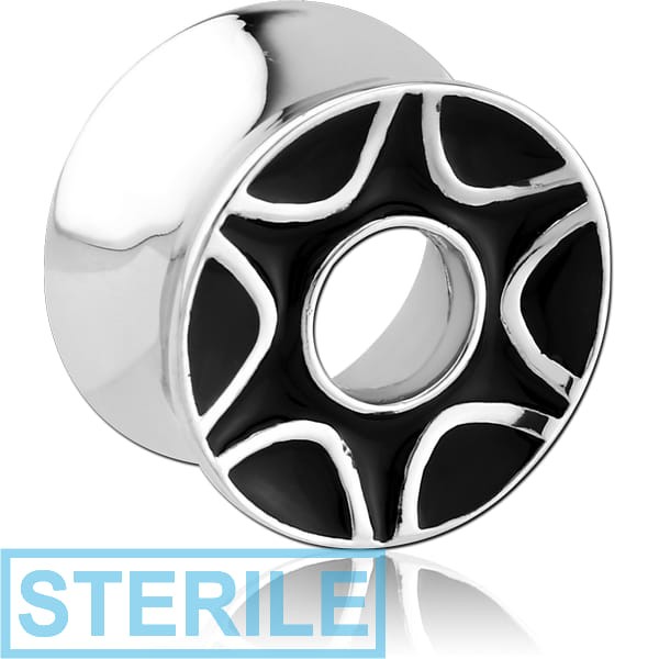 STERILE SURGICAL STEEL DOUBLE FLARED TUNNEL WITH ENAMEL - STAR