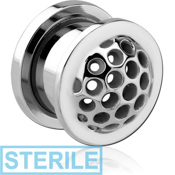 STERILE STAINLESS STEEL THREADED TUNNEL WITH SURGICAL STEEL TOP - DOME