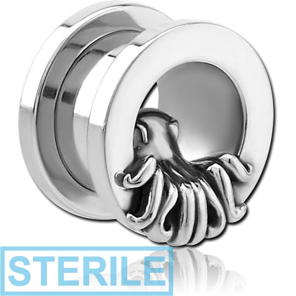 STERILE STAINLESS STEEL THREADED TUNNEL WITH SURGICAL STEEL TOP