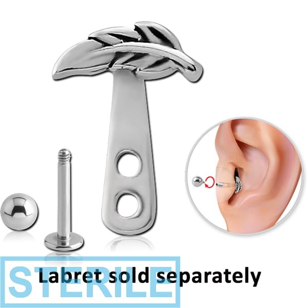STERILE SURGICAL STEEL TRAGUS WRAP - LEAVES AND MICRO LABRET