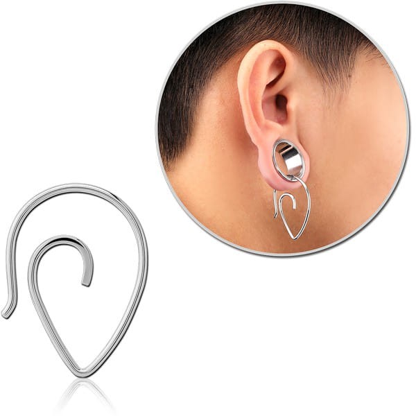 STERILE SURGICAL STEEL HOOP EARRING FOR TUNNEL