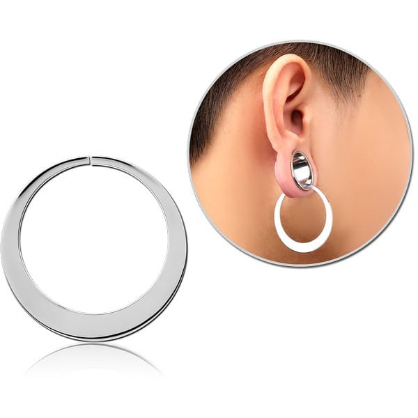 STERILE SURGICAL STEEL HOOP EARRING FOR TUNNEL - ROUND
