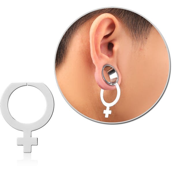 STERILE SURGICAL STEEL HOOP EARRING FOR TUNNEL - FEMALE