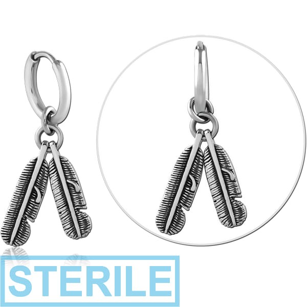 STERILE SURGICAL STEEL HOOP EARRINGS