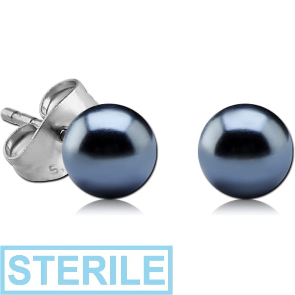 STERILE ACRYLIC SHINY PASTEL BALL EAR STUDS PAIR