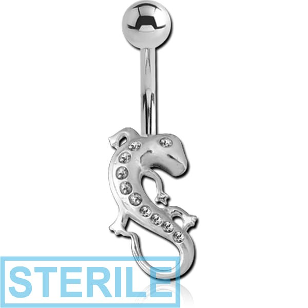 STERILE STERLING SILVER 925 JEWELLED NAVEL BANANA