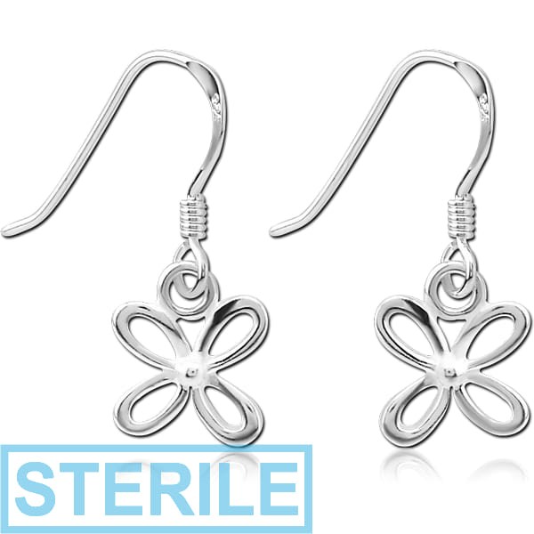 STERILE STERLING SILVER 925 EARRINGS PAIR - FLOWER