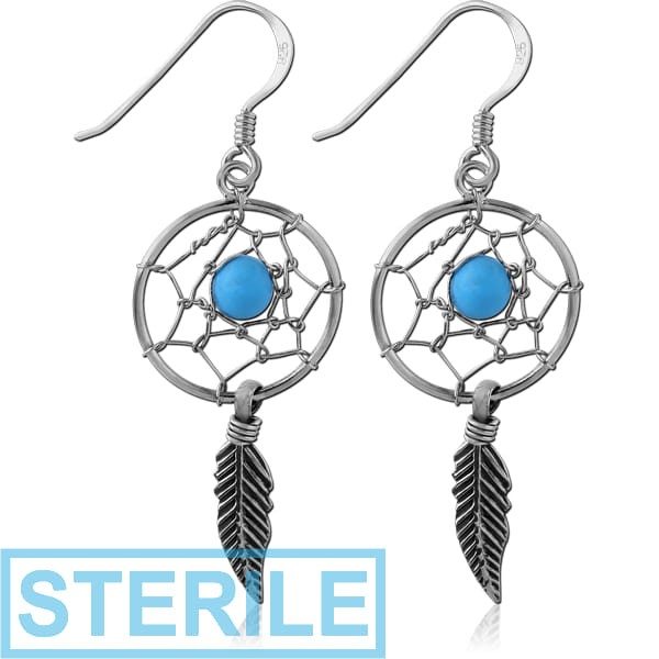 STERILE STERLING SILVER 925 JEWELLED EARRINGS PAIR