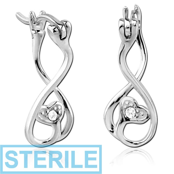 STERILE STERLING SILVER 925 JEWELLED EARRINGS PAIR