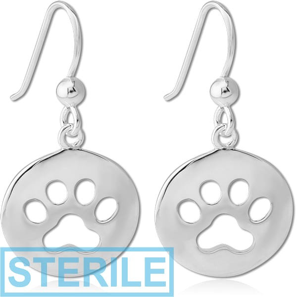 STERILE STERLING SILVER 925 EARRINGS PAIR - PAWS