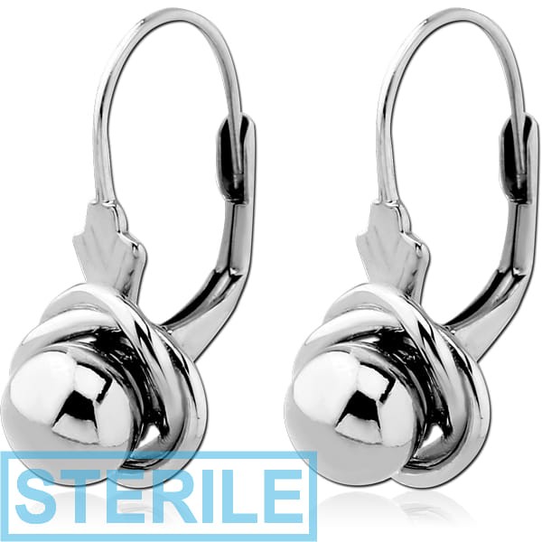 STERILE STERLING SILVER 925 EARRINGS PAIR - BALL
