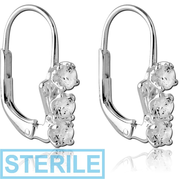 STERILE STERLING SILVER 925 JEWELLED EARRINGS PAIR