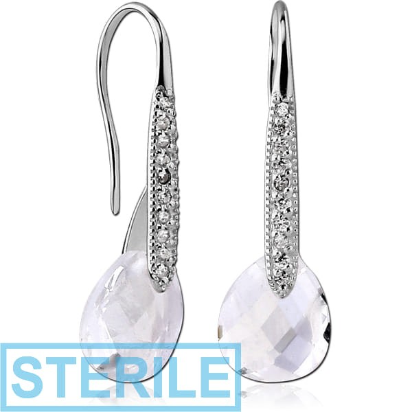 STERILE STERLING SILVER 925 JEWELLED EARRINGS PAIR
