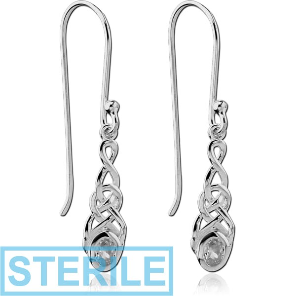 STERILE STERLING SILVER 925 JEWELLED EARRINGS PAIR