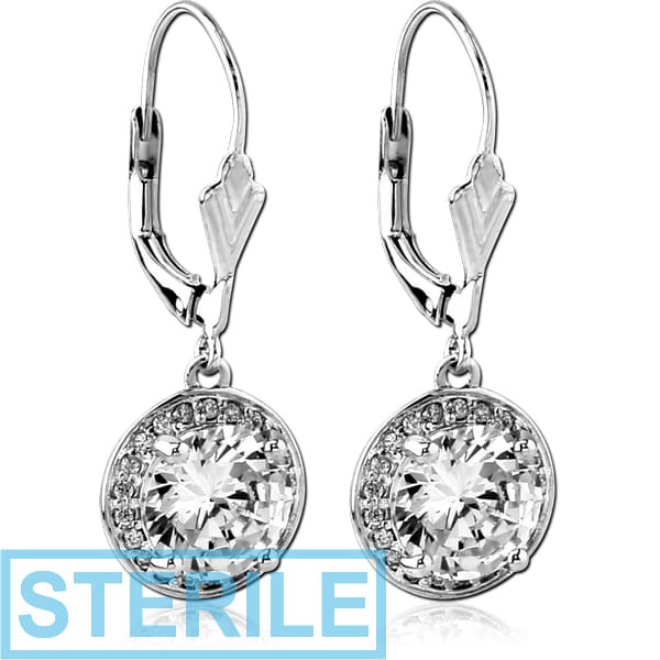 STERILE STERLING SILVER 925 JEWELLED EARRINGS PAIR