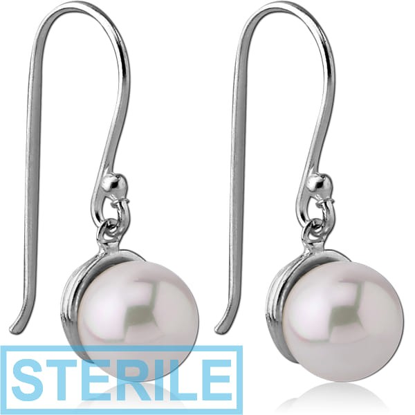 STERILE STERLING SILVER 925 EARRINGS PAIR - PEARL