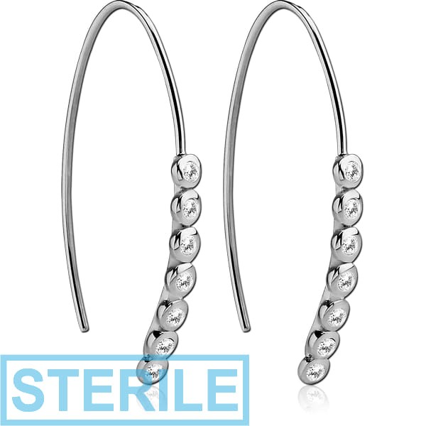 STERILE STERLING SILVER 925 JEWELLED EARRINGS PAIR
