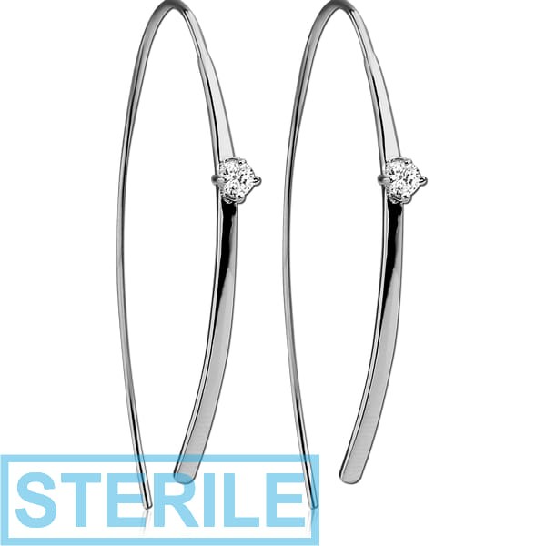 STERILE STERLING SILVER 925 JEWELLED EARRINGS PAIR