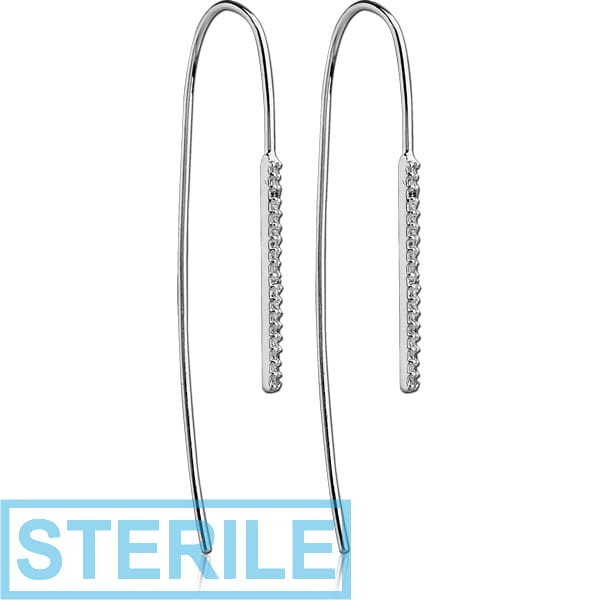 STERILE STERLING SILVER 925 EARRINGS PAIR - HANGING BARS