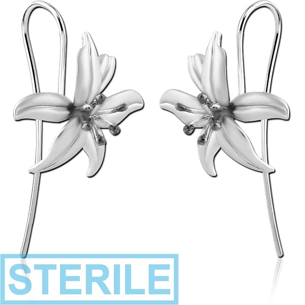 STERILE STERLING SILVER 925 EARRINGS PAIR - FLOWER