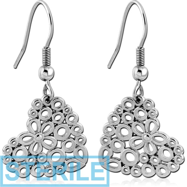 STERILE STERLING SILVER 925 EARRINGS PAIR - HEART