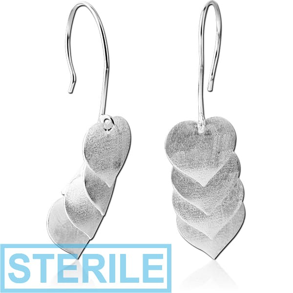 STERILE STERLING SILVER 925 MATT FINISH EARRINGS PAIR - HEART
