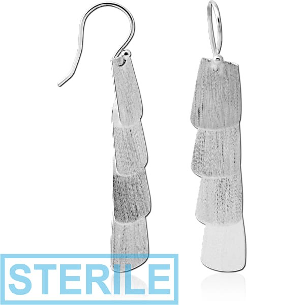 STERILE STERLING SILVER 925 MATT FINISH EARRINGS PAIR