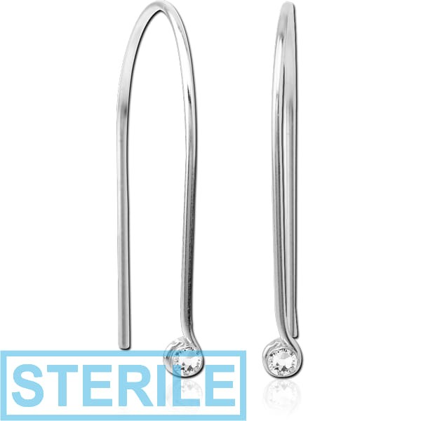 STERILE STERLING SILVER 925 JEWELLED EARRINGS PAIR