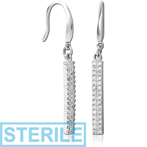 STERILE STERLING SILVER 925 JEWELLED EARRINGS PAIR