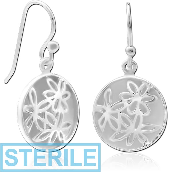 STERILE STERLING SILVER 925 EARRINGS PAIR - FLOWER